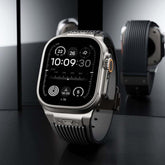 Titanium-colored Metal Connector Silicone Watch Band